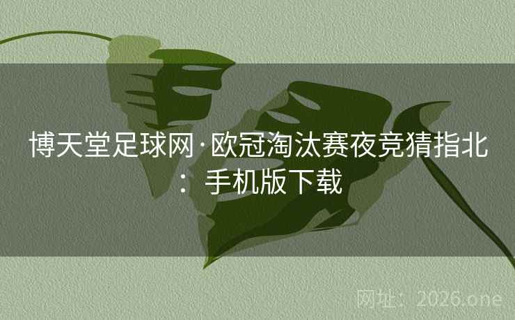 博天堂足球网·欧冠淘汰赛夜竞猜指北:手机版下载  第1张 博天堂足球网·欧冠淘汰赛夜竞猜指北:手机版下载  第1张