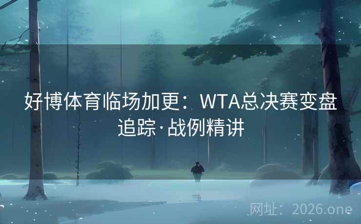 好博体育临场加更：WTA总决赛变盘追踪·战例精讲  第1张